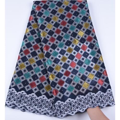 High Quality African Dry cotton Lace Fabric French Nigerian Weave net Cotton Embroidery Lace Fabrics For dress party