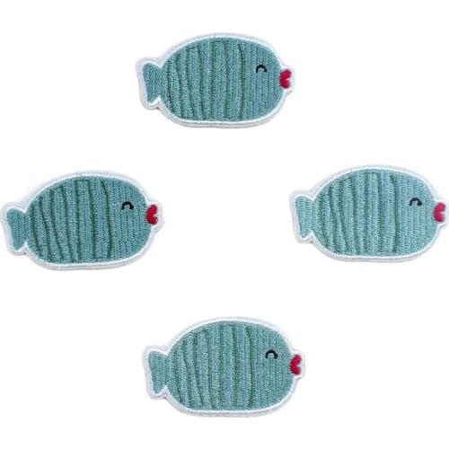 10pcs Funny Cartoon Fish Patches Iron On Stickers DIY Patchwork Crafts Sewing Jeans Coats Dress Shirts Sweaters Suits Appliques
