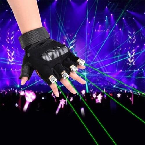 A PIC Green laser beam multi beam laser gloves luminous glove stage props DJ night glow props led Palm finger Dancing club DJ