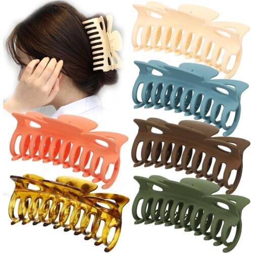 2021 Korean Fashion Women Hair Claws Large Hairpins Crab Catch Headwear Simple Elegant Ponytail Hair Clip Girls Hair Accessories