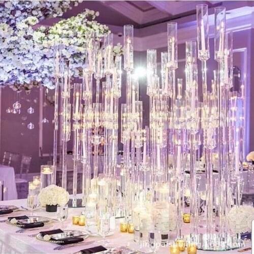 10pcs)Acrylic Flower Vases Decorative Centerpiece for Home or Wedding Cylinder Shape qq526