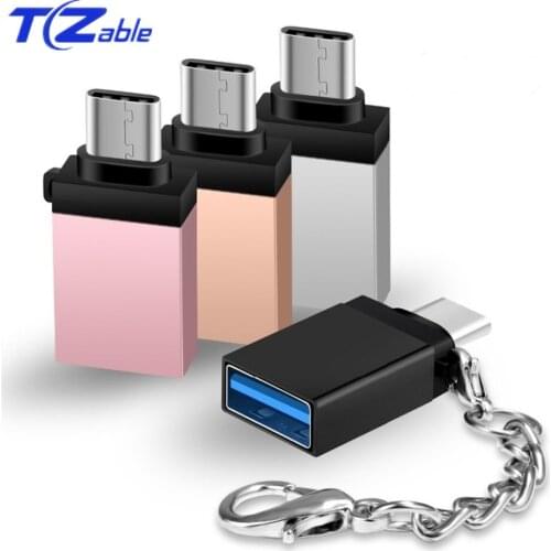 2pcs Type-C to USB 3.0 Adapter OTG USB3.0 Female To USBC Male Convert to USB-C Port Adapters Charging for Samsung With Buckle