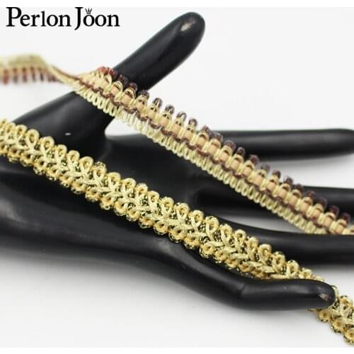 2 yards 15mm gold ural style clothing decoration lace skirt robe luggage shoes hats home sewing accessories webbing ZD0371