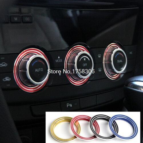 4 color Car AC Frame Air Conditioning Heat Control Switch Decoration Ring Car Covers for 2013-14 MAZDA CX 5 CX5 CX-5 accessories