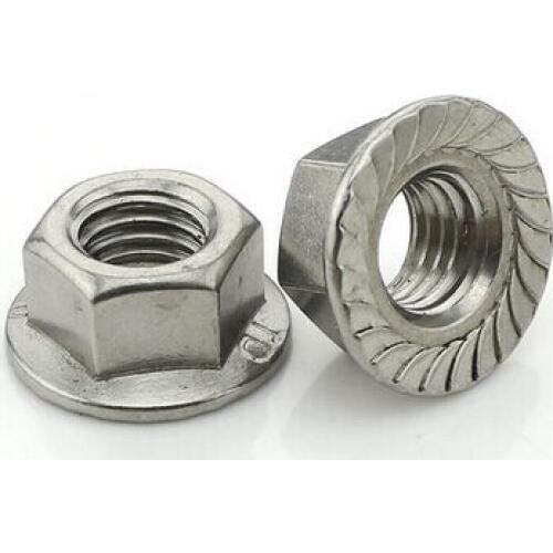 500PCS M3 stainless steel flange nut,lock nut,lock hex flange nut hardwar antiskid nut