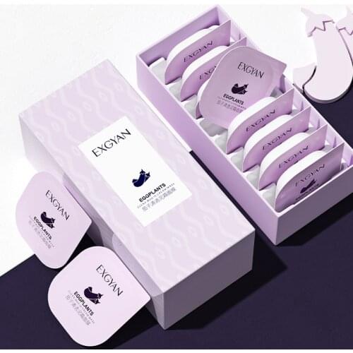 8Pcs/Box Natural Eggplant Extract Mud Facial Mask Oil Control Moisturizing Acne Blackhead Deep Cleaning Mask For Eensitive Skin