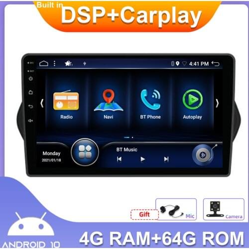 4G+64G Android 10.0 For Fiat EGEA TIPO 2015-2018 Car Radio Multimedia Video Player DSP Carplay Navigation GPS 2 din dvd