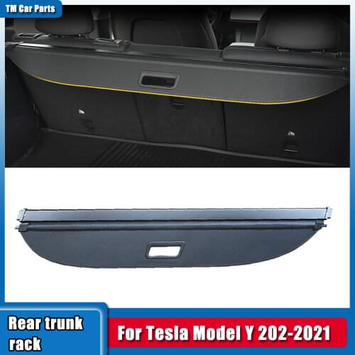 Car Rear Trunk Cargo Cover For Tesla Model Y 2020 2021 Privacy Trunk Luggage Screen Security Shield Shade Auto Rear Accessories