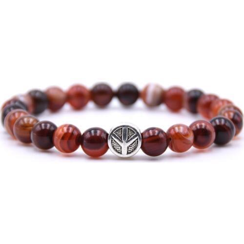 Top Natural Stone Bracelets For Women Men Charm Energy White Pine Peace Bracelet Vintage Bangle Fashion Jewelry Gift Accessories