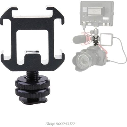 3 Hot Shoe Mount Adapter Dual Screws Bracket Stand Holder for DSLR Camera for LED Microphone Monitor Flash Light O31 20 Dropship