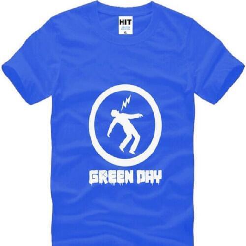 Rock Band Green Day Printed T Shirts Men Short Sleeve O Neck Cotton Mens T Shirt Summer Punk Rock Tee Shirt Homme Fans Clothing