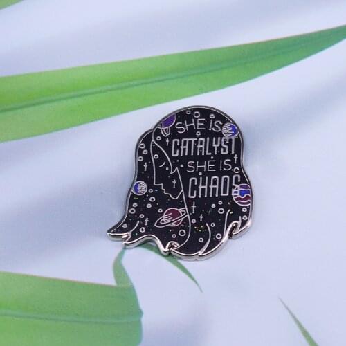 Kady Grant celestial young adult galaxy girl enamel pinbookish motivational literary gift