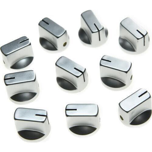 KAISH 10pcs Silver Davies Style 1/4" Guitar Effects Pedal Knobs AMP Amplifier Knob