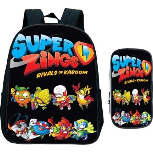 2pcs Set Kids Game Super Zings Kindergarten Backpack Children Superzings Primary School Bag Toddler Bookbag Fashion Mochila