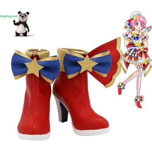 Pripara Reona West Red Cosplay Shoes Long Boots Leather Custom Made CosplayLove For Halloween Christmas