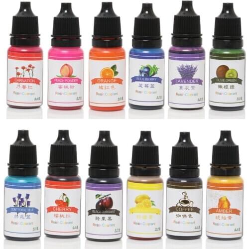 12 Colors DIY Epoxy Resin Pigment Liquid Resin Colorant Pigment Resin Colorant Dye Resin Jewelry Making Art Crafts Tools