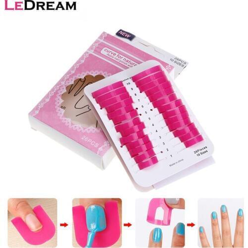26 pcs/pack Creative Nail Polish Spill-Resistant Anti Leak Shield Molds Tips Finger Cover Clip Nail Art Gel Polish Protector