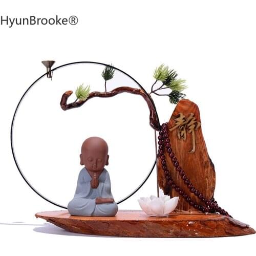 Chinese style Lovely Little Monk Censer Backflow Incense Burner For Living Room and Home Office Teahouse Home Decor Zen burner
