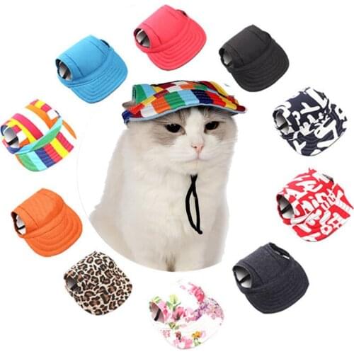 Summer Pet Dog Hat Cap Outdoor Dog Baseball Cap Canvas Small Cat Dog Sunscreen Accessories