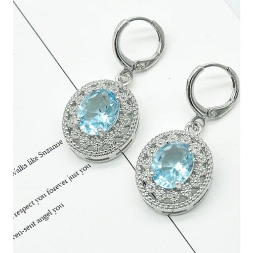 Fashion Earrings for Women Elegant Geometry Water Drop Crystal Zirconia Wedding Party Vintage Drop Earrings Jewelry Gift