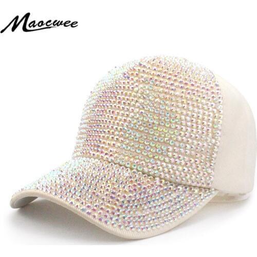Fashion Rhinestone Hat Women Baseball Cap Girl Boy Snapback Cap Black Baseball Hats High Quality Diamond Bone hip hop Gorro 2018