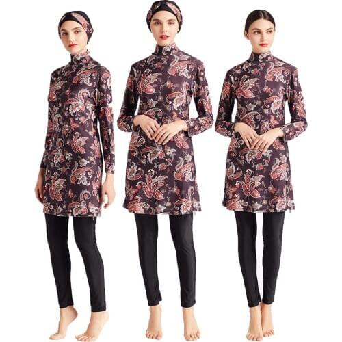 Muslim Swimsuit Burkinis Full Cover Islamic Arab Long Sleeve Swimming Set Bearwear Hijab Bathing Suit Swimwear Moslim badmode