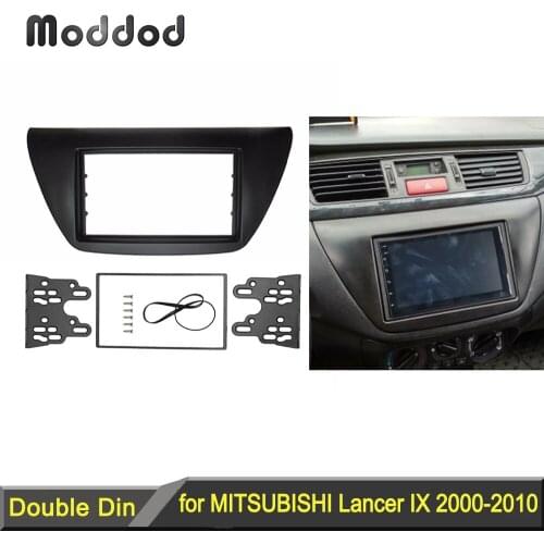 Radio Fascia for 2006 Mitsubishi Lancer IX Double Din DVD Player Stereo Panel Trim Installation Kit Plate Frame