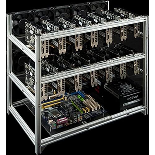 Mining Rig Frame 14 GPU Open-pit Mining Machine Frame Case Mining Coin Ring Support Bracket Case Frame Transfer Mining Rack