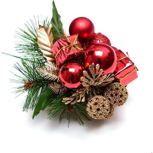 Lifelike Artificial Pip Berry Picks Fruit Flower Stamens Christmas Pick Glitter Ball Gift Artificial Pine Pick Christmas Decor