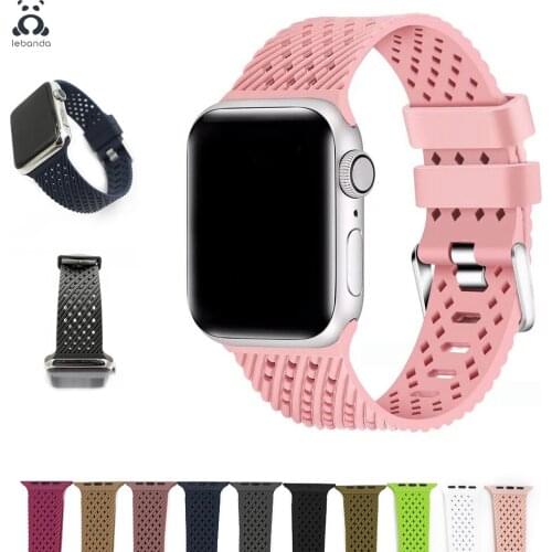 Lebanda sport strap suitable for Apple Watch series 6 SE 5 4 3 2 1 rubber strap breathable design specially designed for iWatch