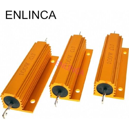 Full value 100W Aluminum Power Metal Shell Case Wirewound Resistor 0.01 ~ 100K 0.05 0.1 0.5 1 1.5 2 6 8 10 20 100 150 200 1K ohm