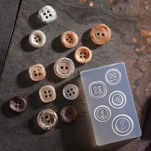 Crystal Epoxy Resin Mold Button Buckle Casting Silicone Mould DIY Crafts Plaster Clay Candle Casting Tool