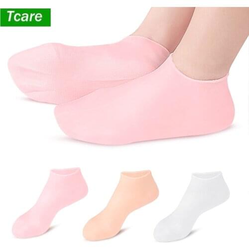 Tcare Silicone Moisturizing Spa Gel Heel Socks Exfoliating and Preventing Dryness Foot Skin Rejuvenation Foot Care Elastic Sock