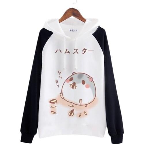Unisex Anime Cartoon Cricetinae hoodies Cricetinae sunflower seeds coat Hooded Hoodie Sweatshirts