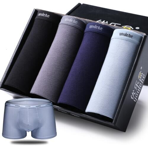 Mens Boxer Panties Modal Mens Thin-Edged Mid-Waist Cotton Underpants Male Pure Men Panties Underwear Boxer Shorts Cotton Solid