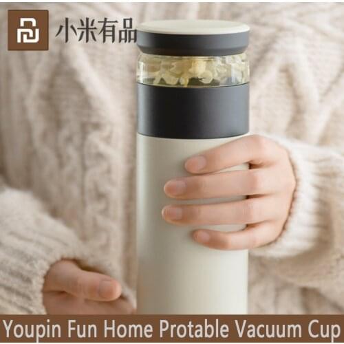 Xiaomi Youpin Fun Home Portable Water Vacuum Cup 520ml Outdoor Travel Tea Water Separation Bottle Warm 3 in 1 Office Bottle