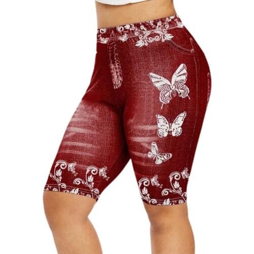 Womens High Waist Printing Shorts Lace Patchwork Fitness Leggings Female Soft Shorts Summer Fashion Sport Gym Shorts 2020