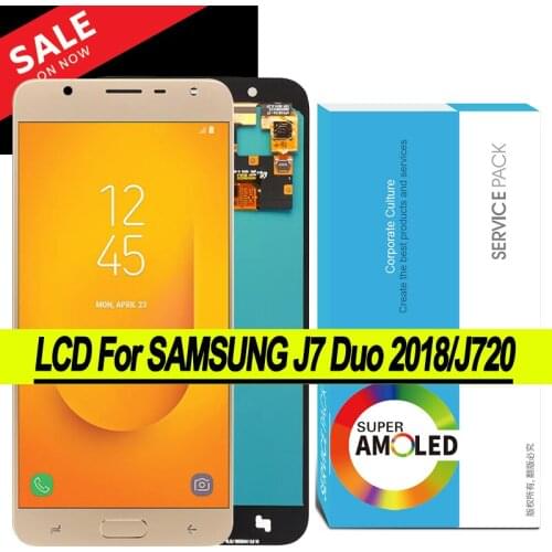 100% Original Amoled 5.5'' Display for Samsung Galaxy J7 Duo 2018 J720 J720F Full LCD Touch Screen Digitizer Repair Parts