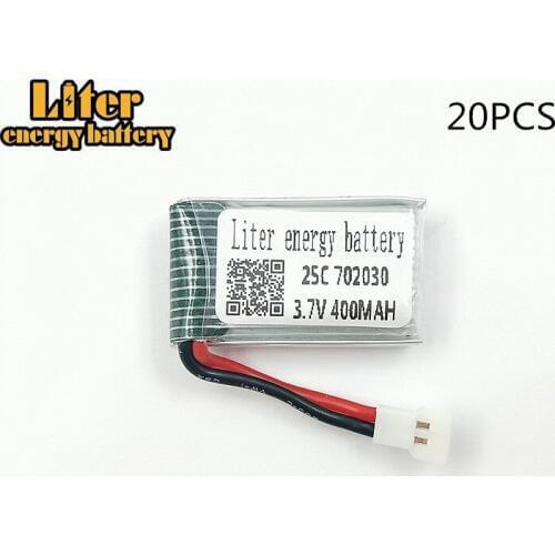 20pcs/lot 3.7V 400mAh 702030 lithium polymer battery Hendy 1306 You Di U816 U830 Di Feida F180 aircraft