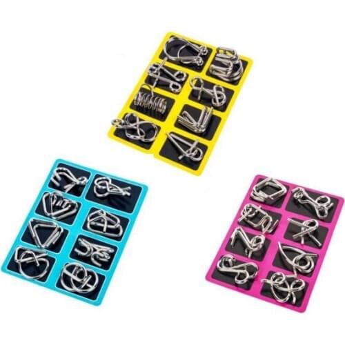 3Sets per LOT IQ Metal Wire Puzzle Baffling Magic Brain Teaser Puzzles Game for Children Adults