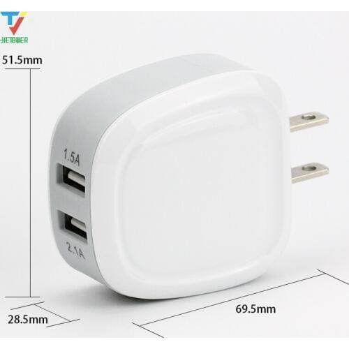 300pcs/lot Universal 2 USB charger Travel Wall Charger Adapter Portable EU US mobile phone charger for iPhone/Android Phones