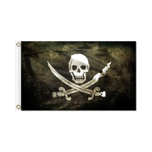 3x5ft skull polyester with pirates banner flag