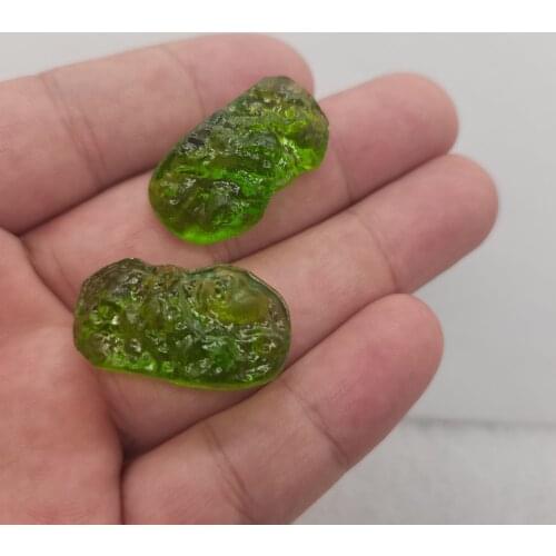 6-8g green Moldavite Czech Meteorite Impact Glass Rough Stone Crystal Energy Stone
