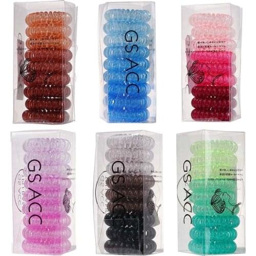 9PCS Spiral Phone Hair Ring Elastic Hair Bands for Women Ponytail Holders Colorful Cute Hair Bands Hair Accessories Styling Tool