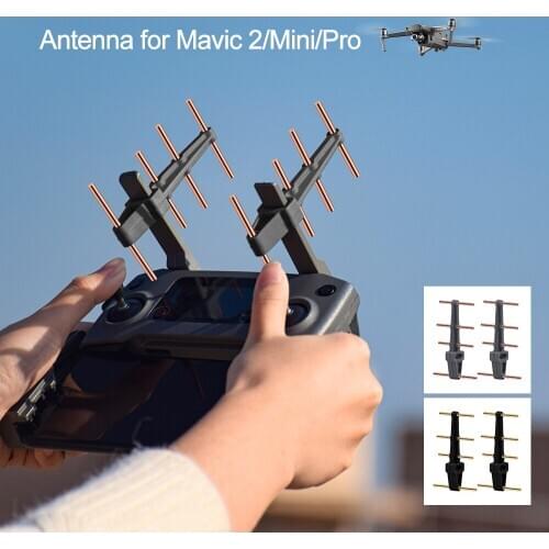 2 Pcs Yagi Antenna for Mavic 2/Mavic Mini/Pro/Phantom 4 Pro Transmitter Controller Signal Booster Range Extender 2.4G Accessory