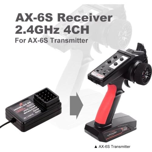 AUSTAR AX-6S Transmitter 2.4G 4CH Receiver for AX-6S Transmitter RC Q65 MN90 1/10 1/8 Crawler TRX4 Axial SCX10 D90 RC Car Parts