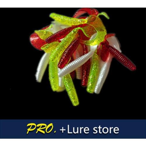 Free shipping 100pcs 8cm big size artificial worm grub fishing lures soft assorted color soft worm grub in fishing lure tackle