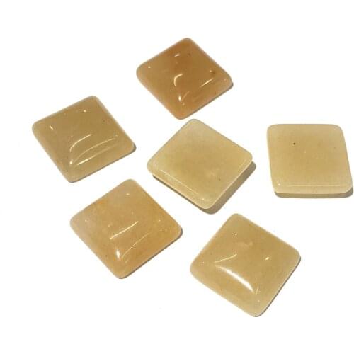 2 Pcs Natural Stone Cabochon Bead Necklace Accessories Square Nonporous Crystal Agates Stone Charms For Jewelry Making Ring