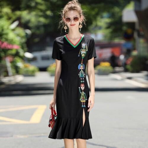 DIDABOLE Black Summer Dresses
