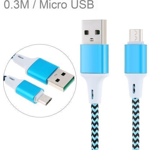DiGiYes 0.3M/0.98Ft Micro USB 2.5A Nylon Fast Charge USB Data Cable Fit for Samsung/Xiaomi/Huawei Android Mobile Phone